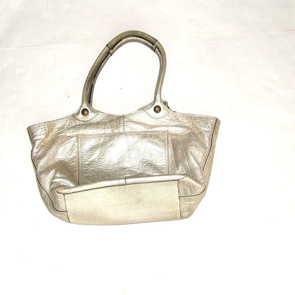 Coach Bleecker Platinum Leather Tote Bag